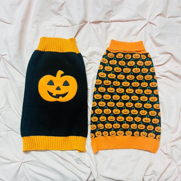 Halloween Jack-o'-Lantern Dog Sweaters L/XL (2 Set) - Picture 1 of 5